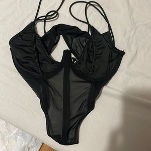 Black sexy corset style crop top